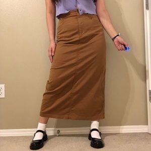 TERRITORY AHEAD LONG BROWN SKIRT